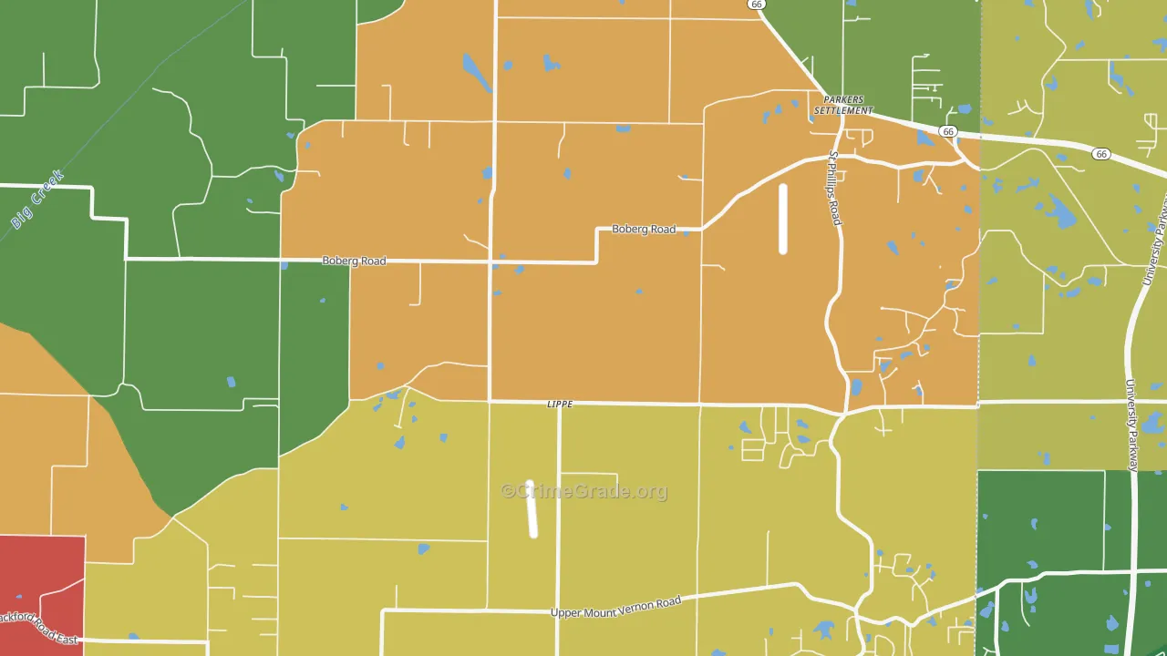 Lippe, IN Map of Arson Rates