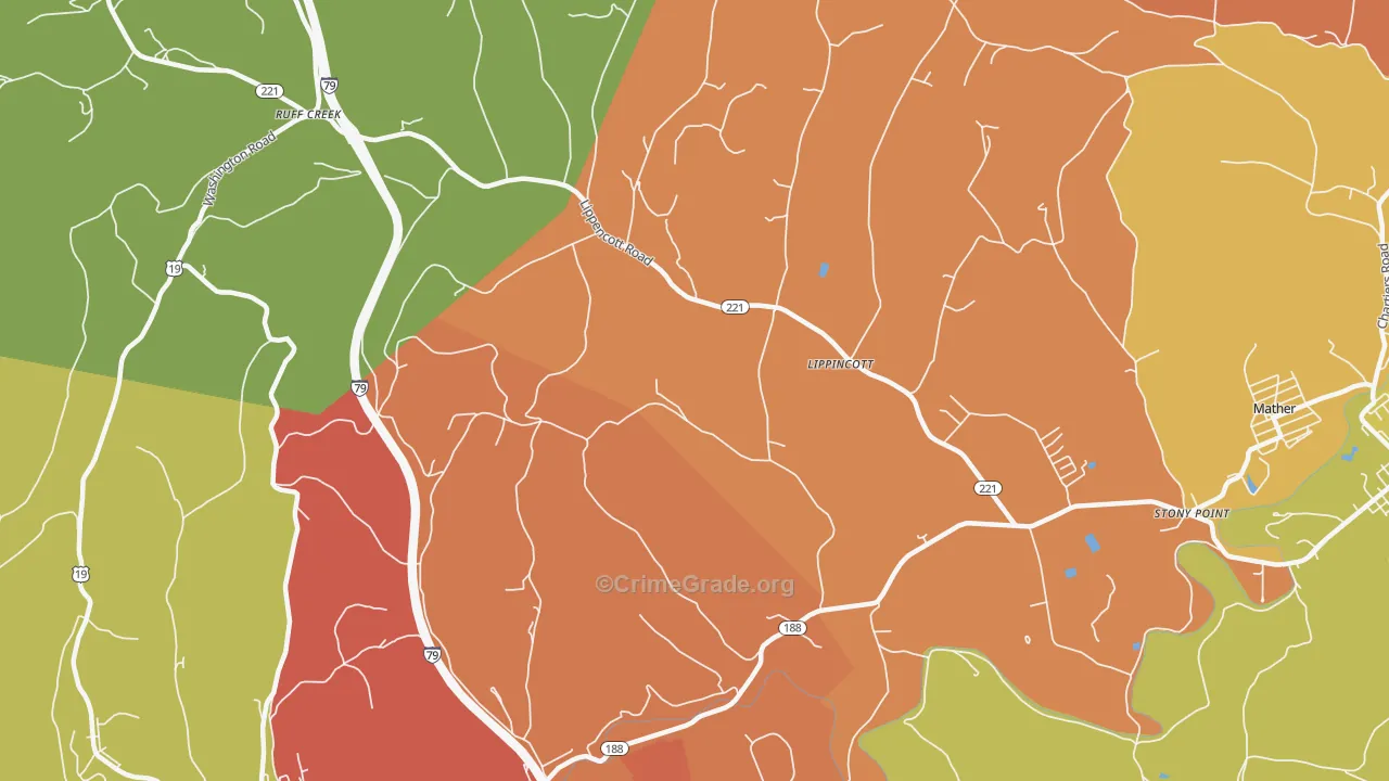 Lippincott, PA Map of Arson Rates