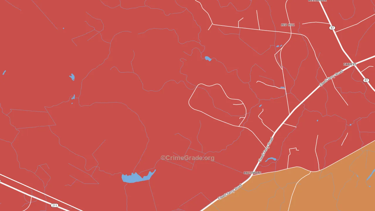 Lisbon, NC Map of Arson Rates