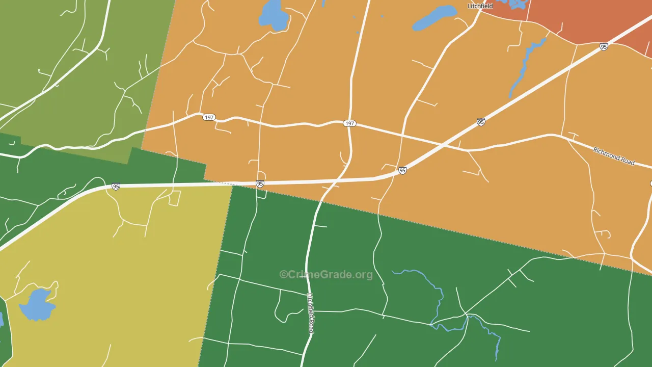 Litchfield Corners, ME Map of Arson Rates