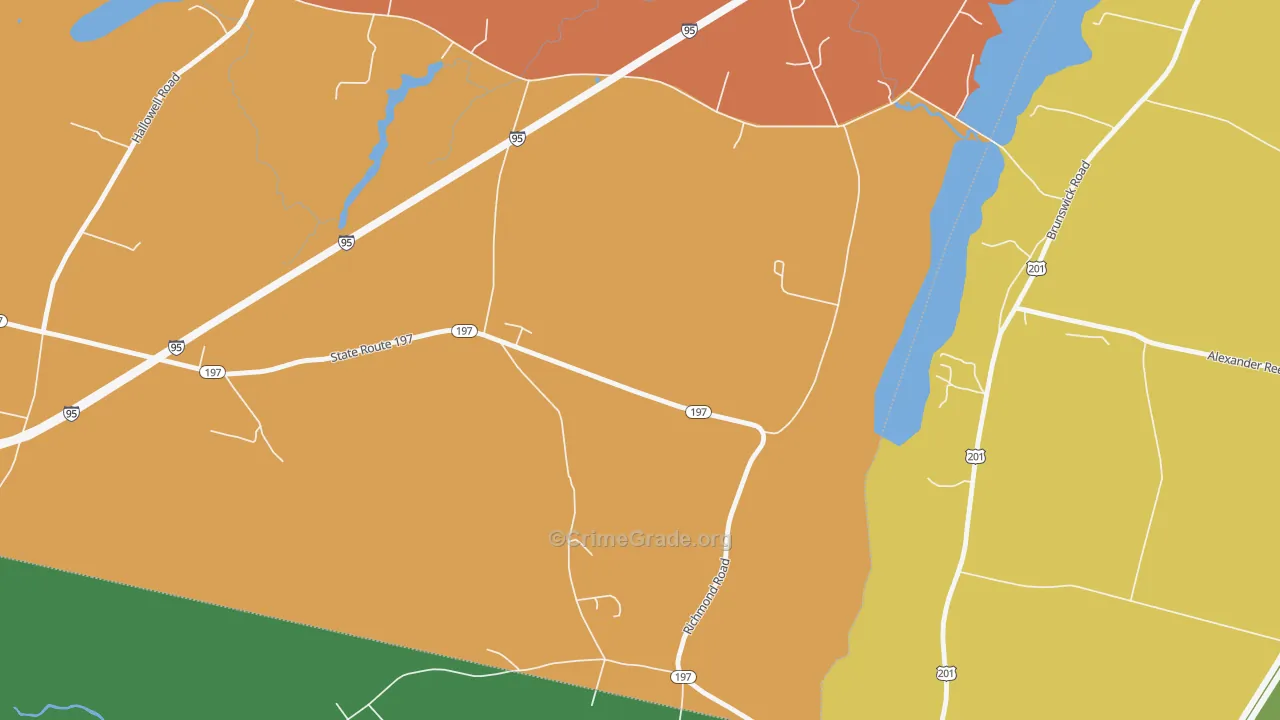 Litchfield Plains, ME Map of Arson Rates