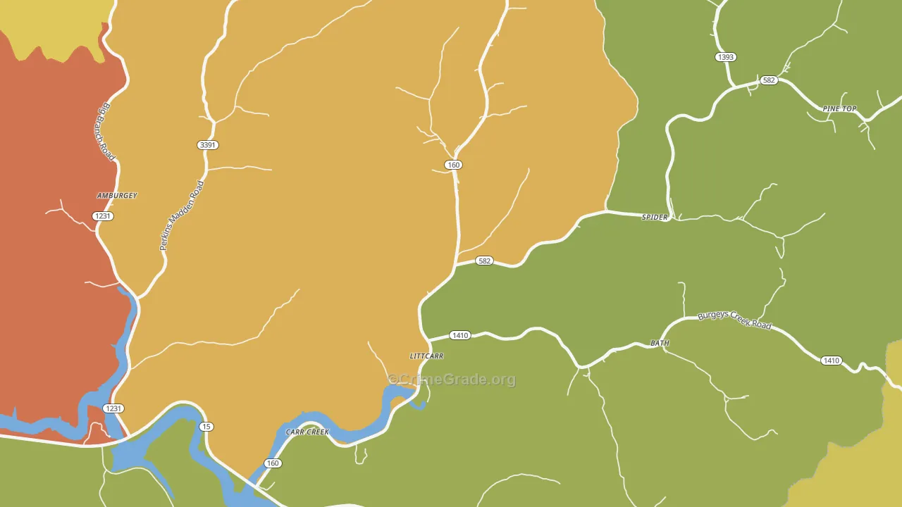 Littcarr, KY Map of Arson Rates