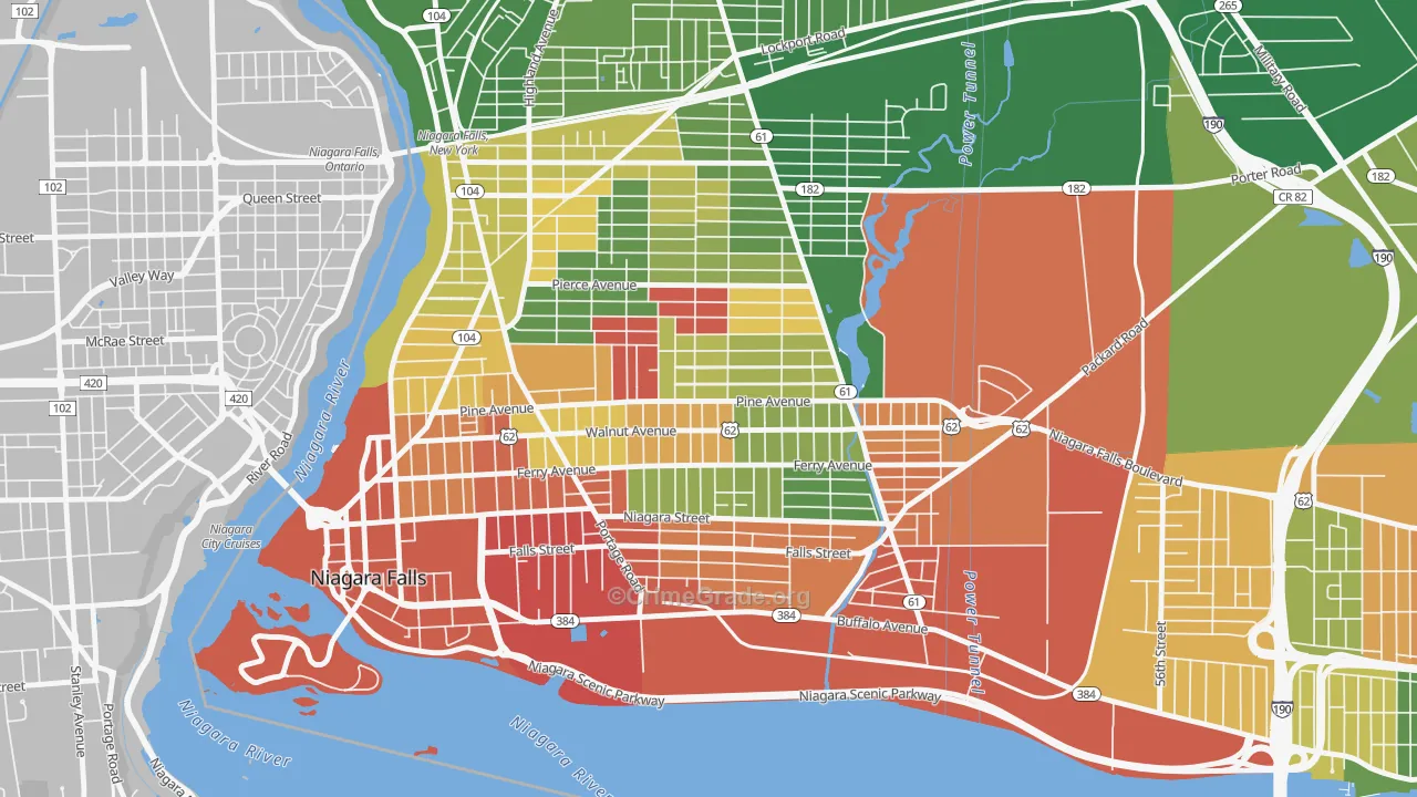 Litte Italy, Niagara Falls, NY Map of Arson Rates
