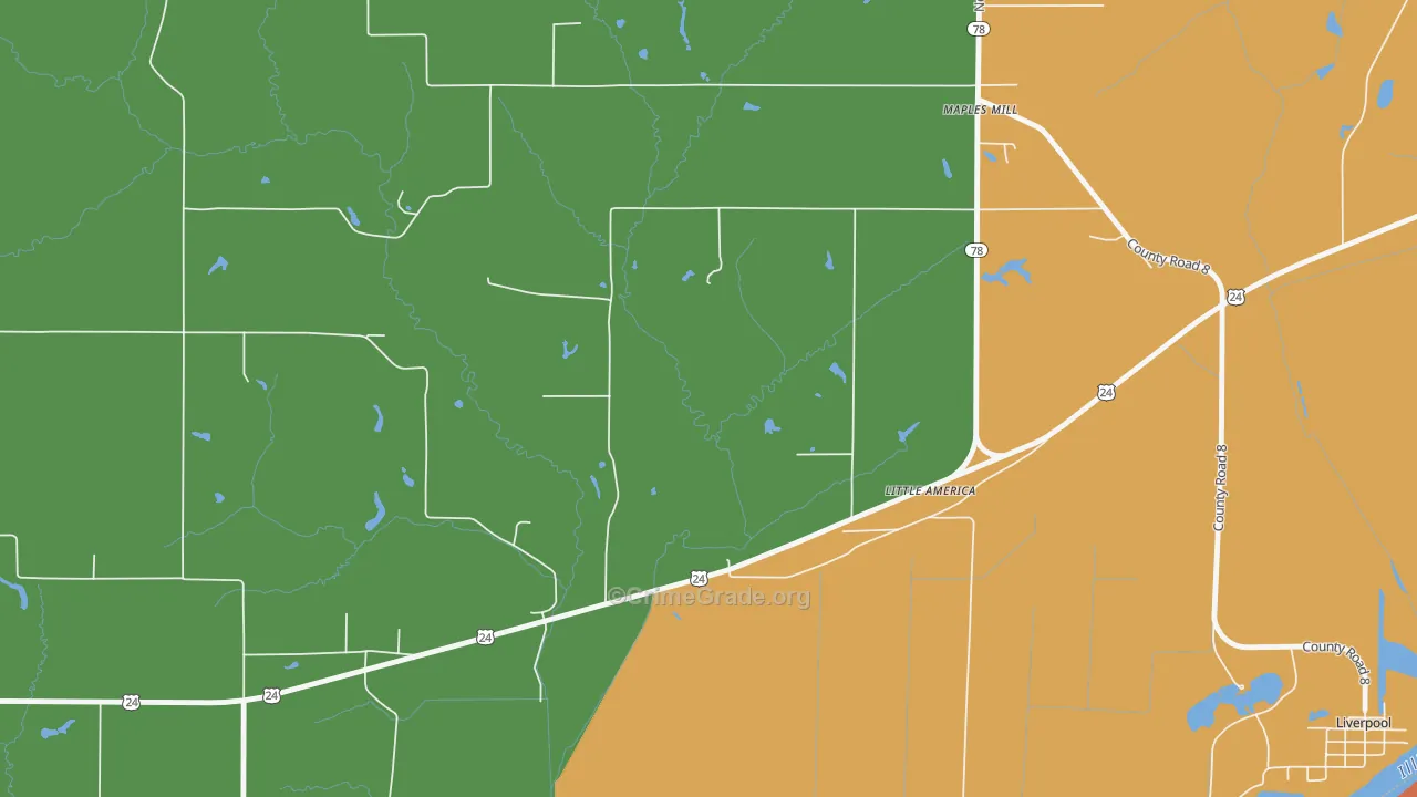 Little America, IL Map of Arson Rates