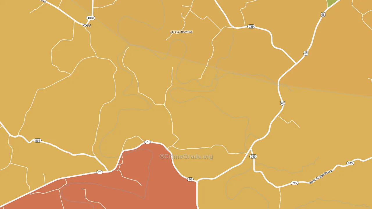 Little Barren, KY Map of Arson Rates