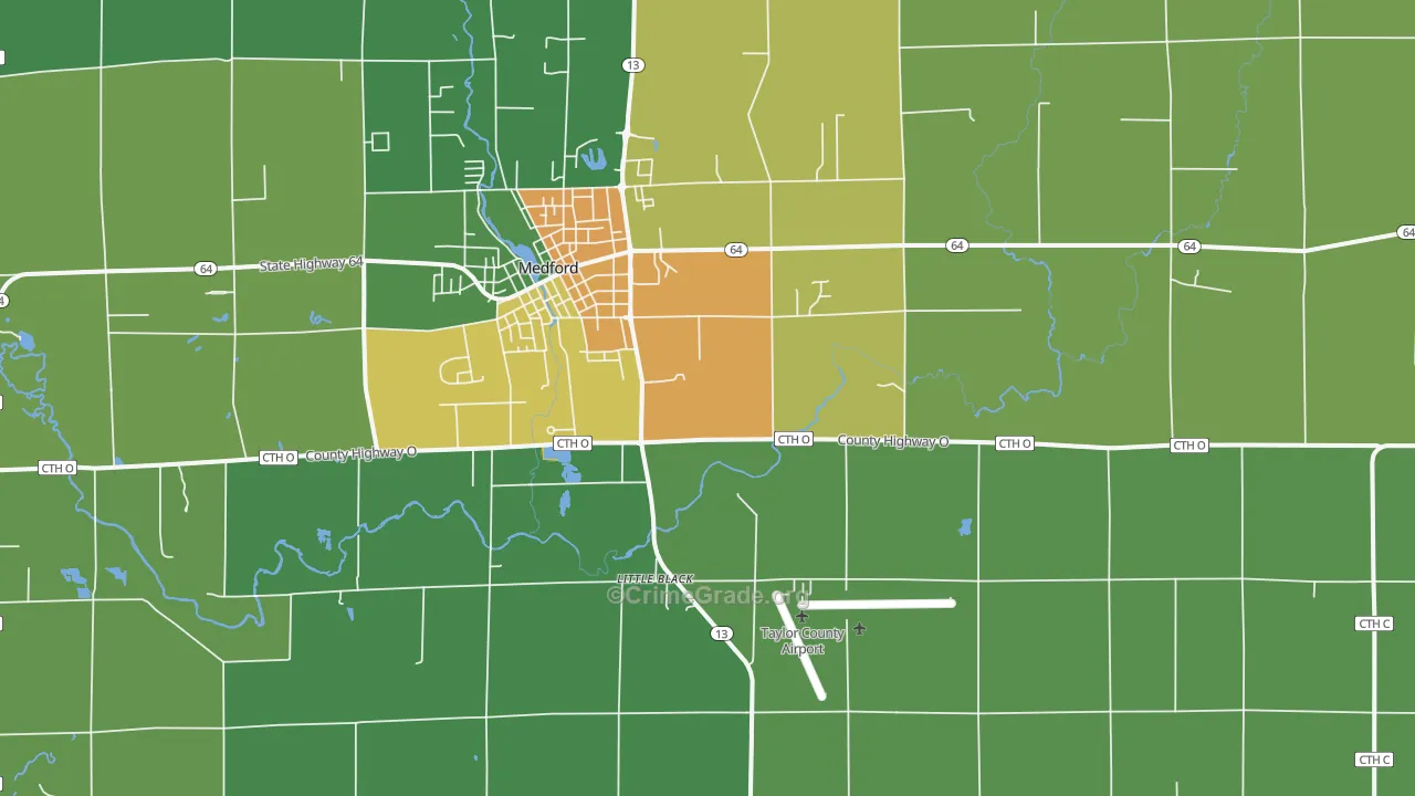 Little Black, WI Map of Arson Rates