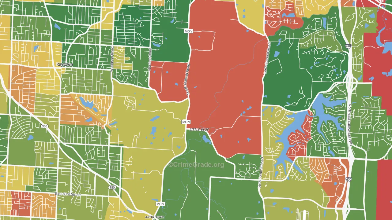 Little Blue Valley, Kansas City, MO Map of Arson Rates