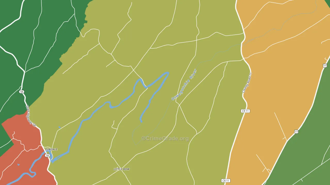 Little Bow, NY Map of Arson Rates