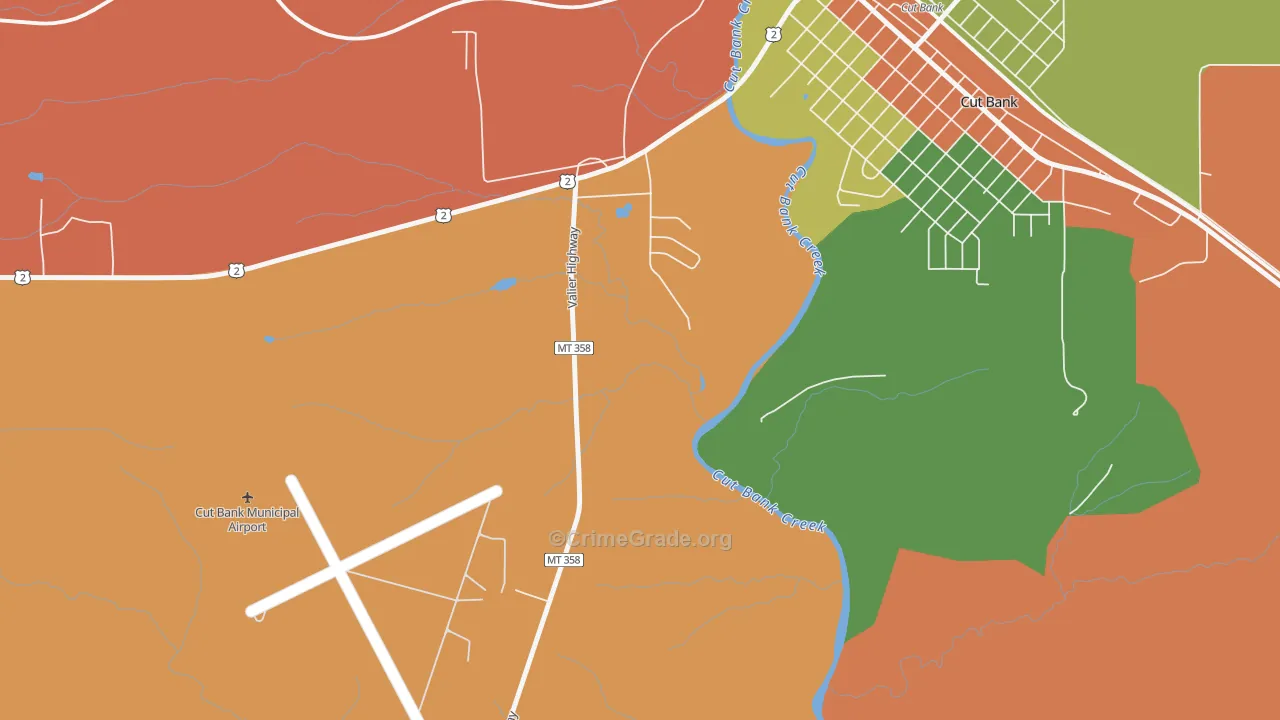 Little Browning, MT Map of Arson Rates