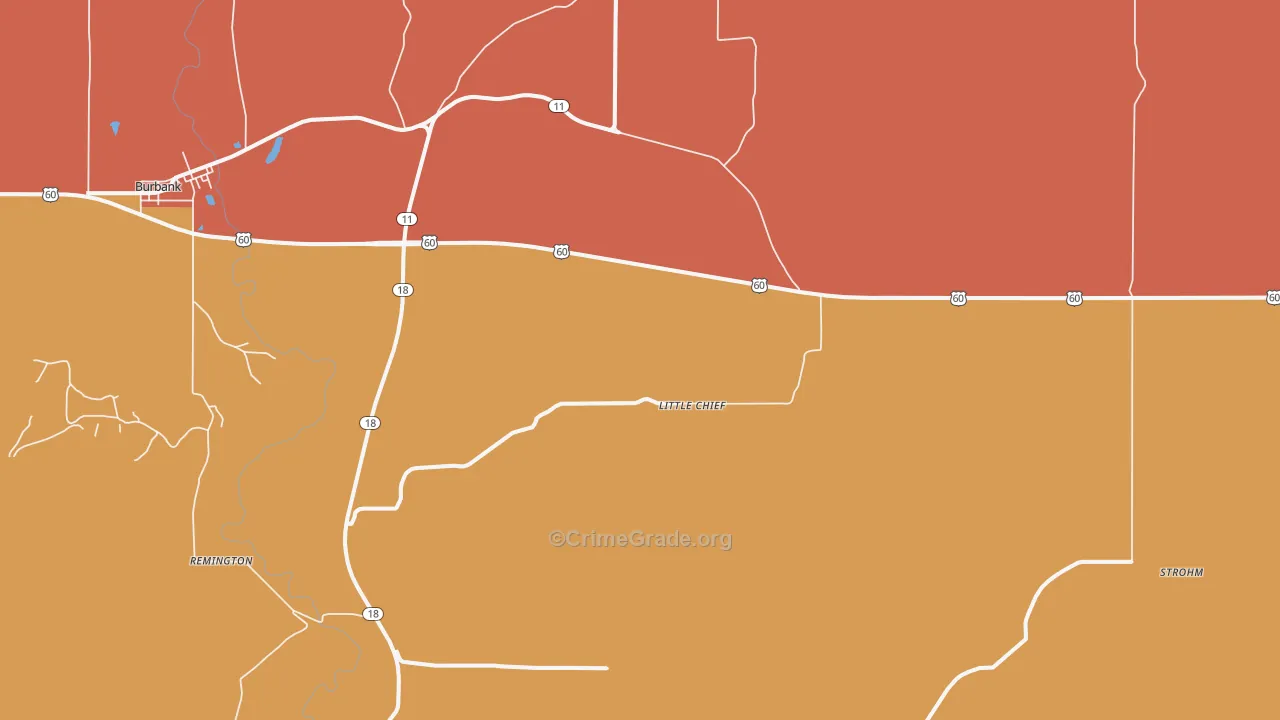 Little Chief, OK Map of Arson Rates