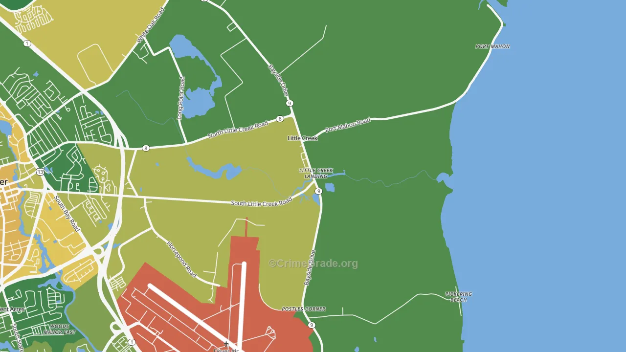 Little Creek, DE Map of Arson Rates