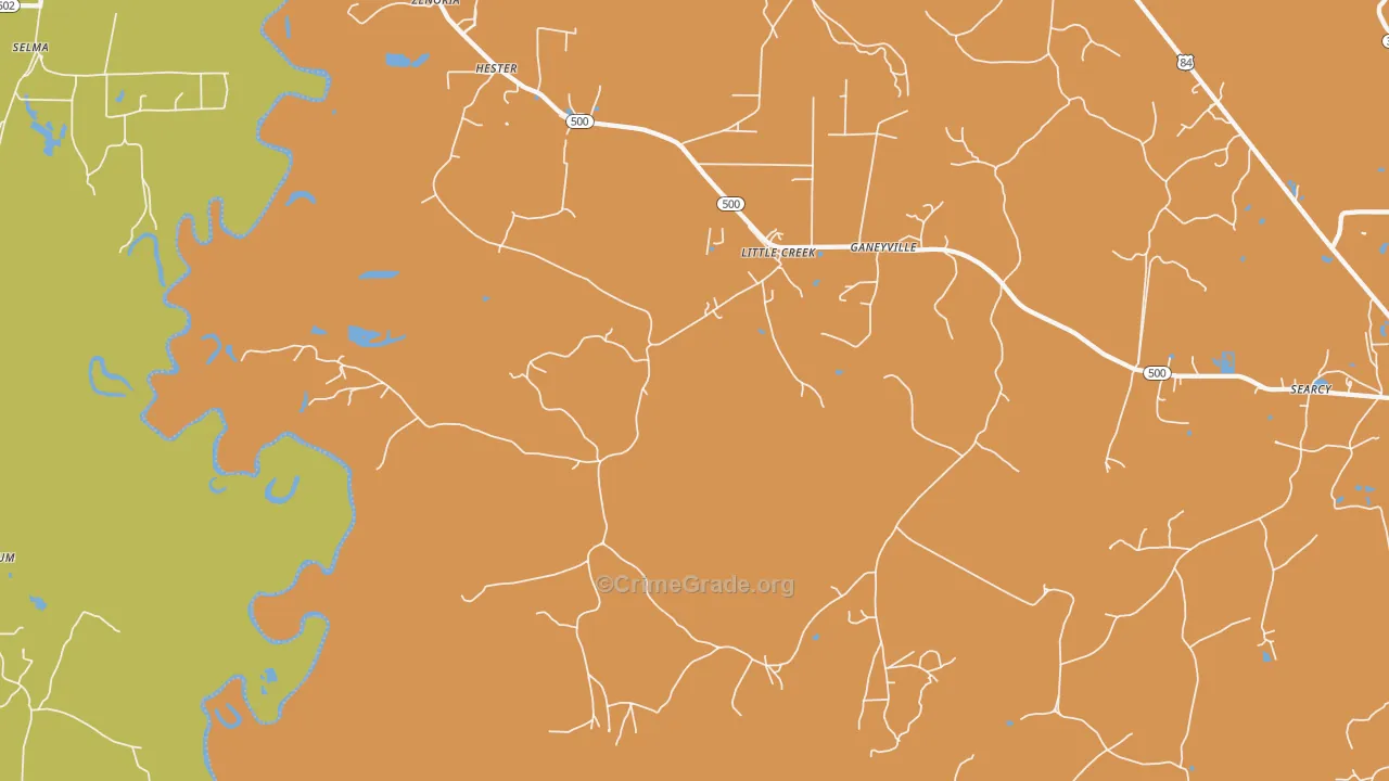 Little Creek, LA Map of Arson Rates