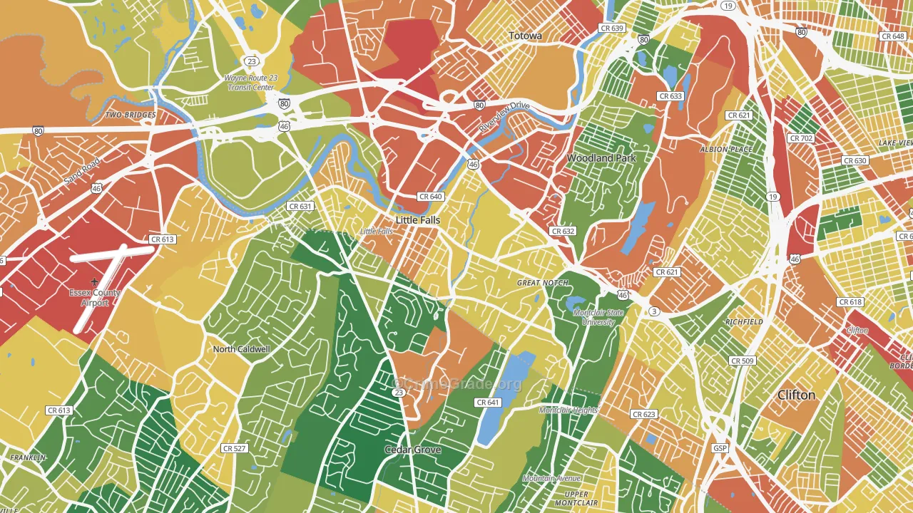 Little Falls, NJ Map of Arson Rates