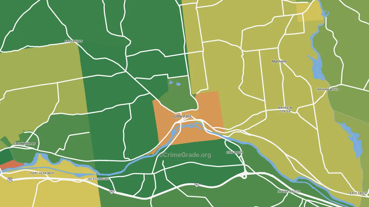 Little Falls, NY Map of Arson Rates