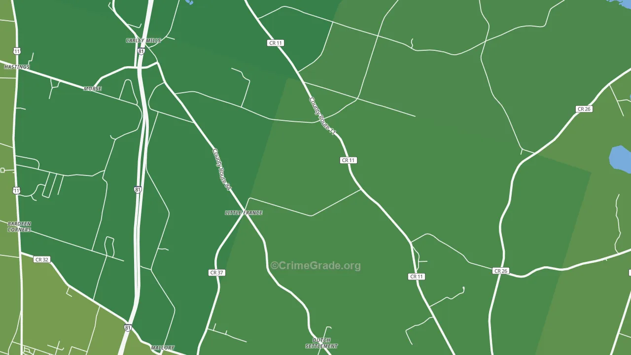 Little France, NY Map of Arson Rates