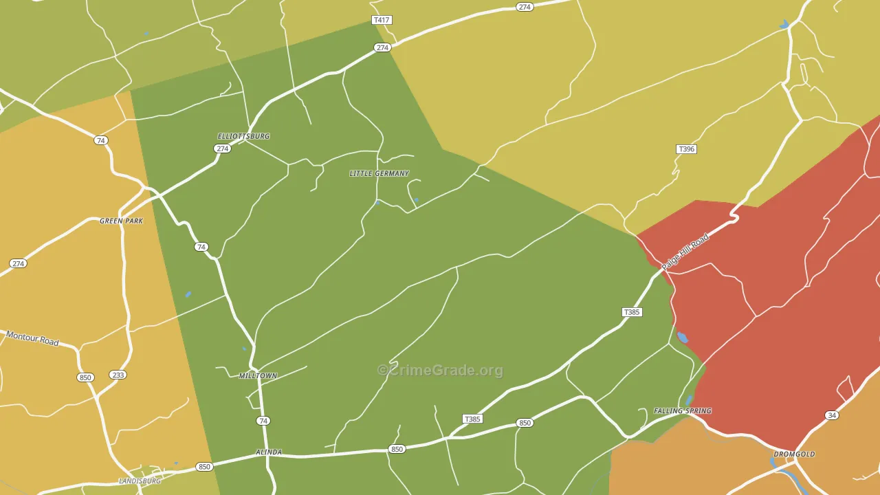 Little Germany, PA Map of Arson Rates