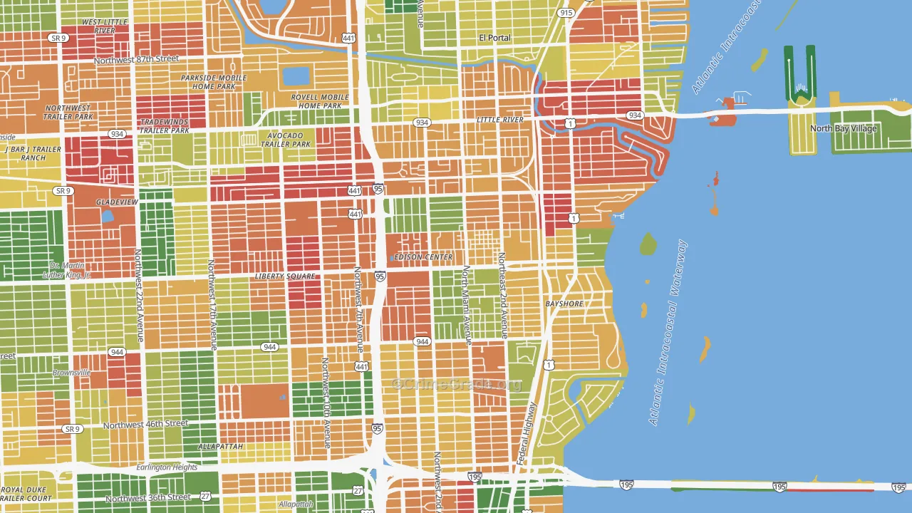 Little Haiti, Miami, FL Map of Arson Rates
