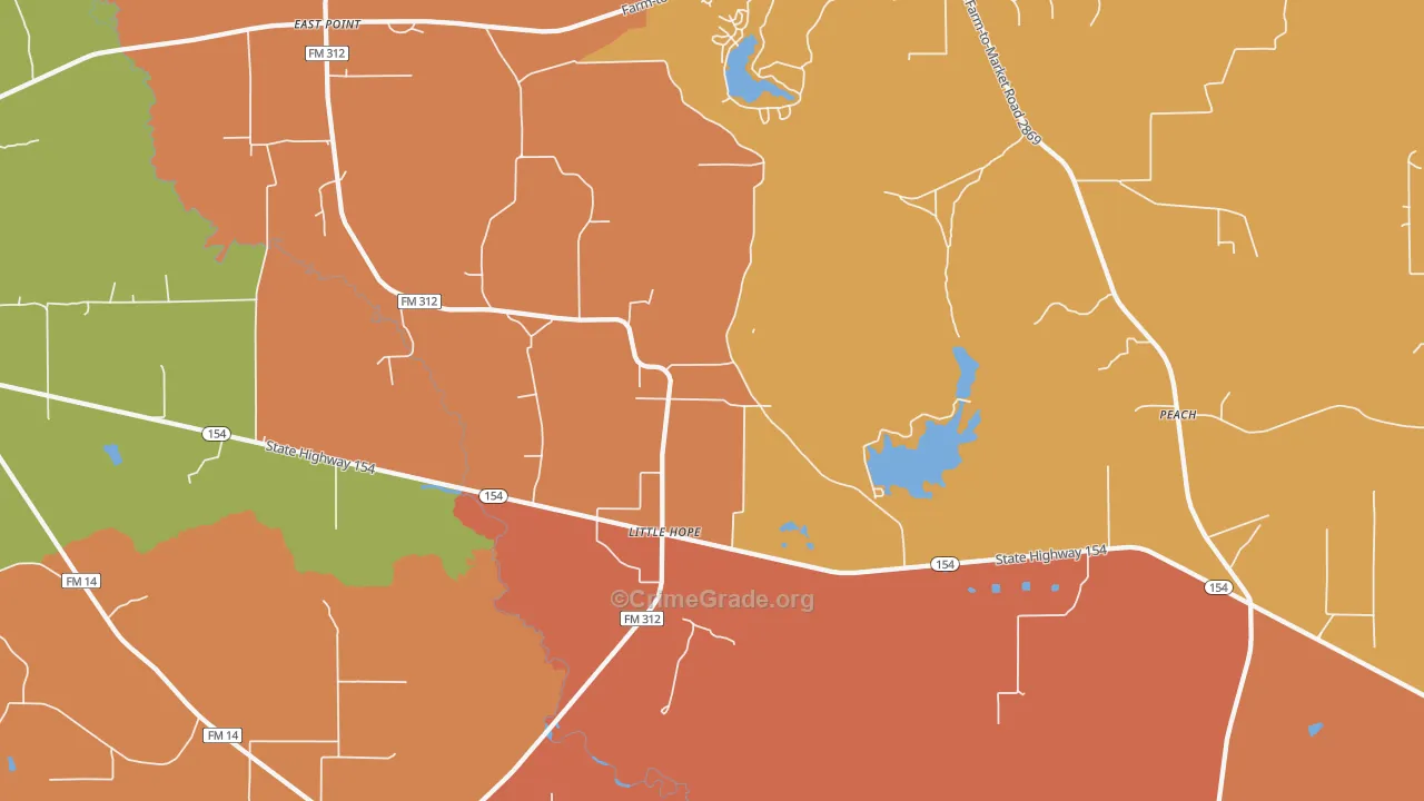 Little Hope, TX Map of Arson Rates