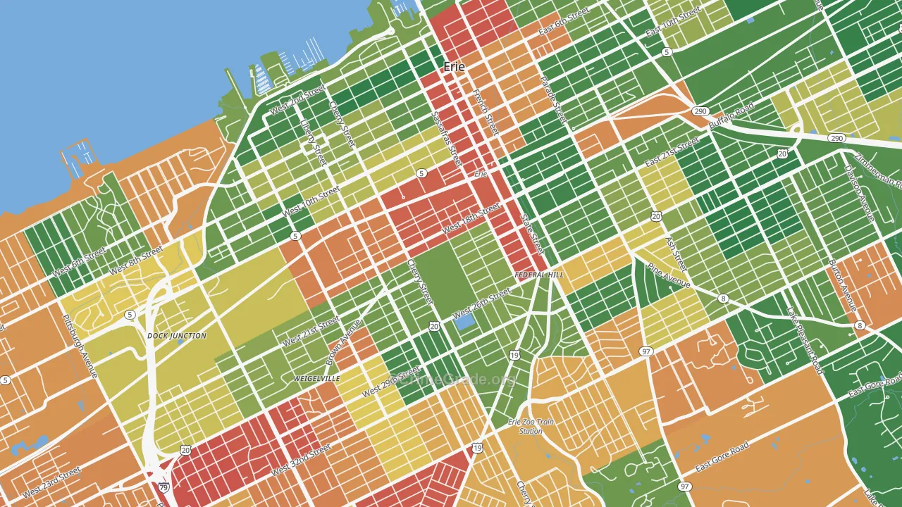 Little Italy, Erie, PA Map of Arson Rates