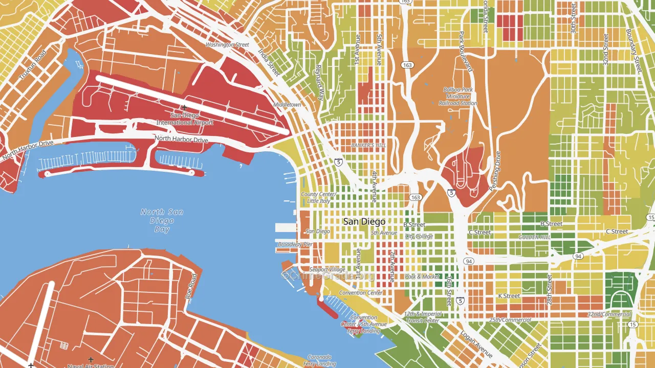 Little Italy, San Diego, CA Map of Arson Rates