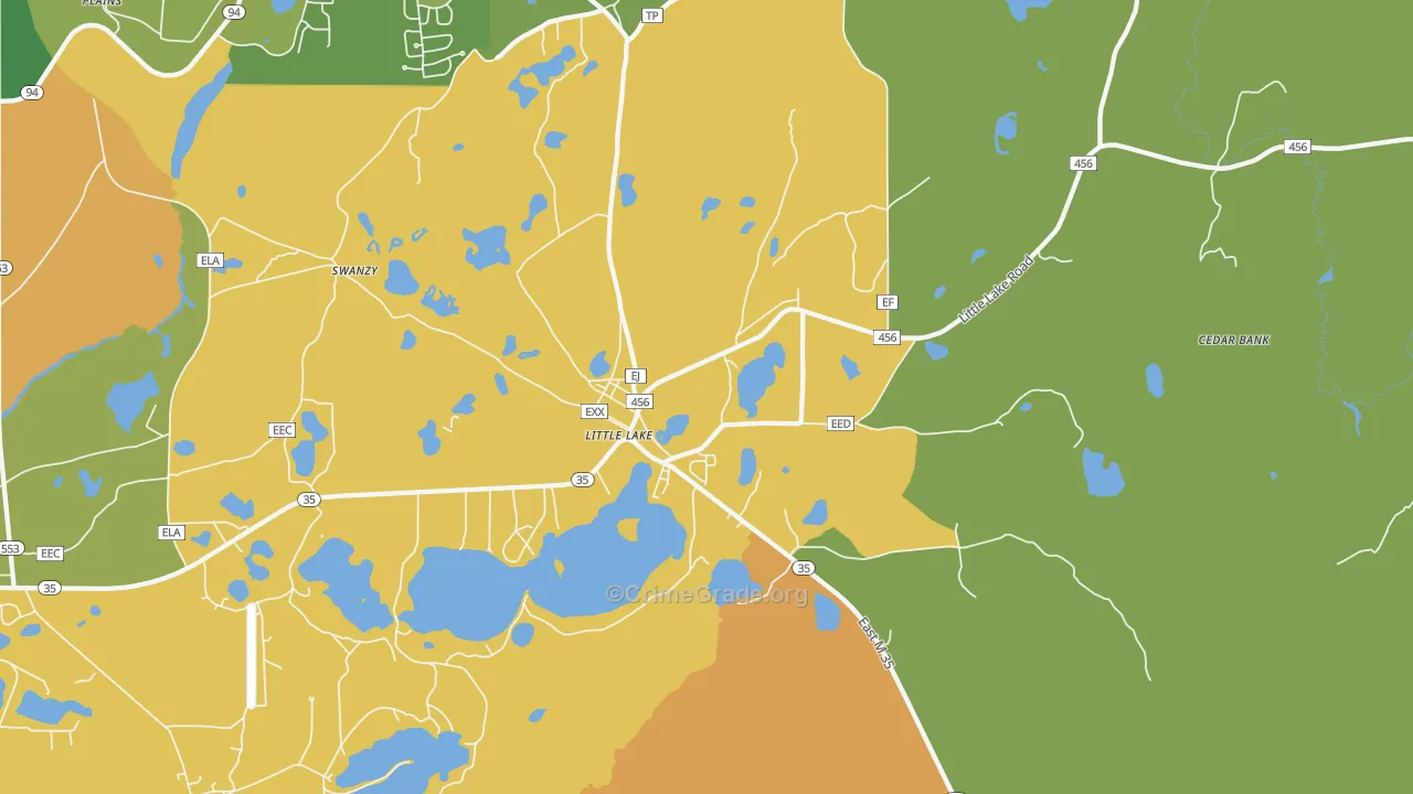 Little Lake, MI Map of Arson Rates