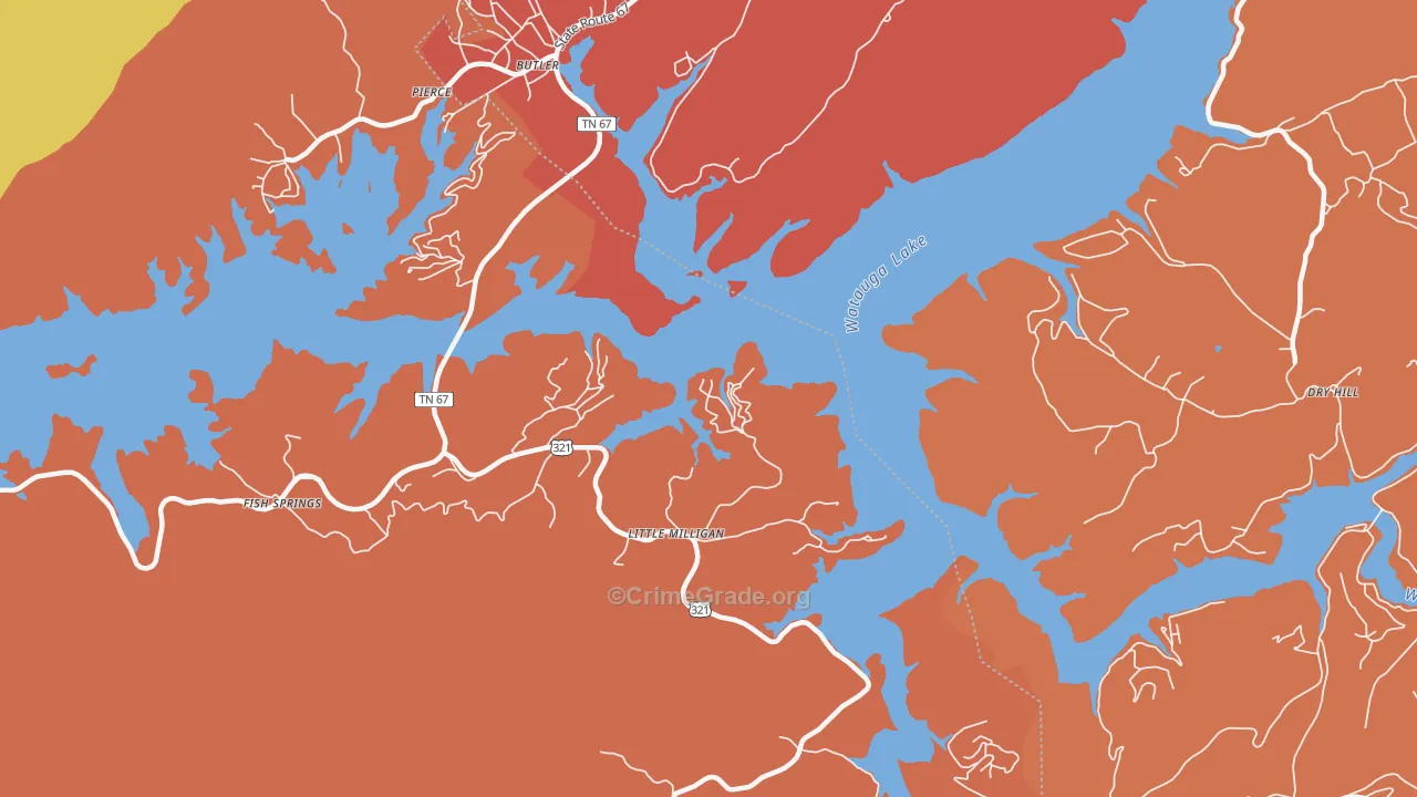 Little Milligan, TN Map of Arson Rates