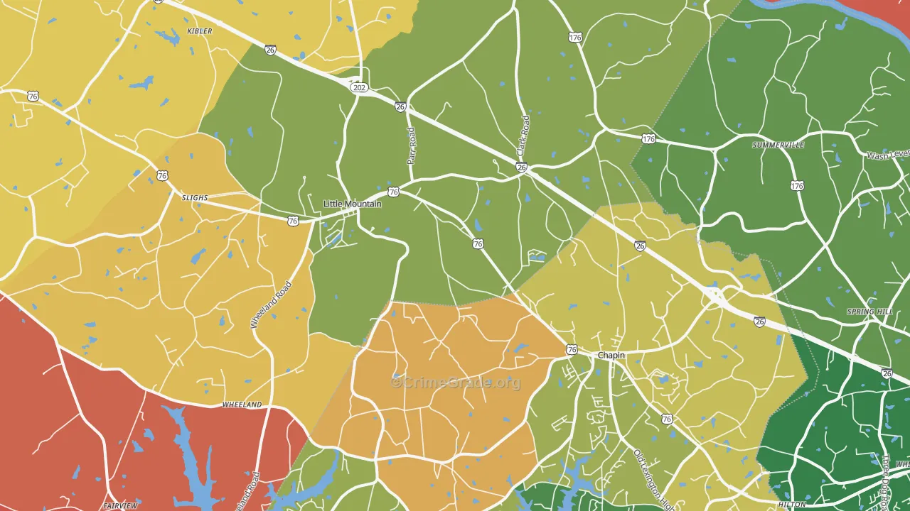 Little Mountain, SC Map of Arson Rates