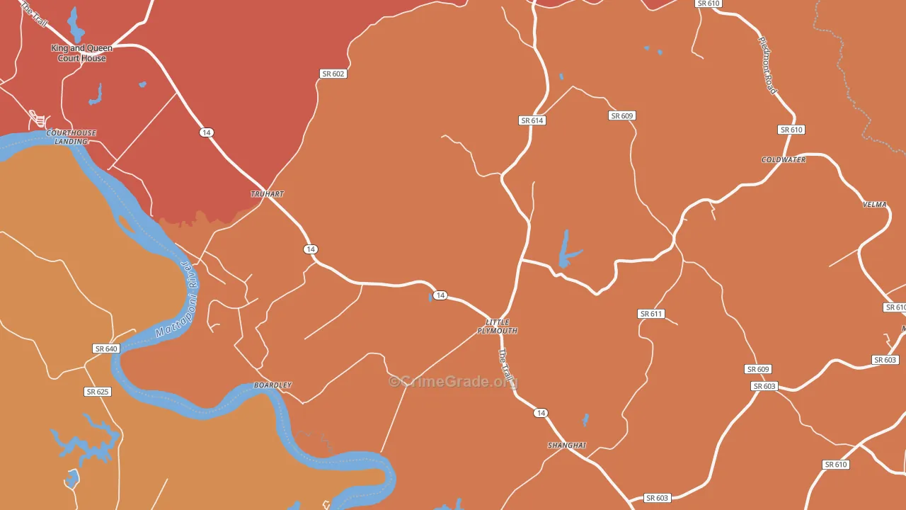 Little Plymouth, VA Map of Arson Rates
