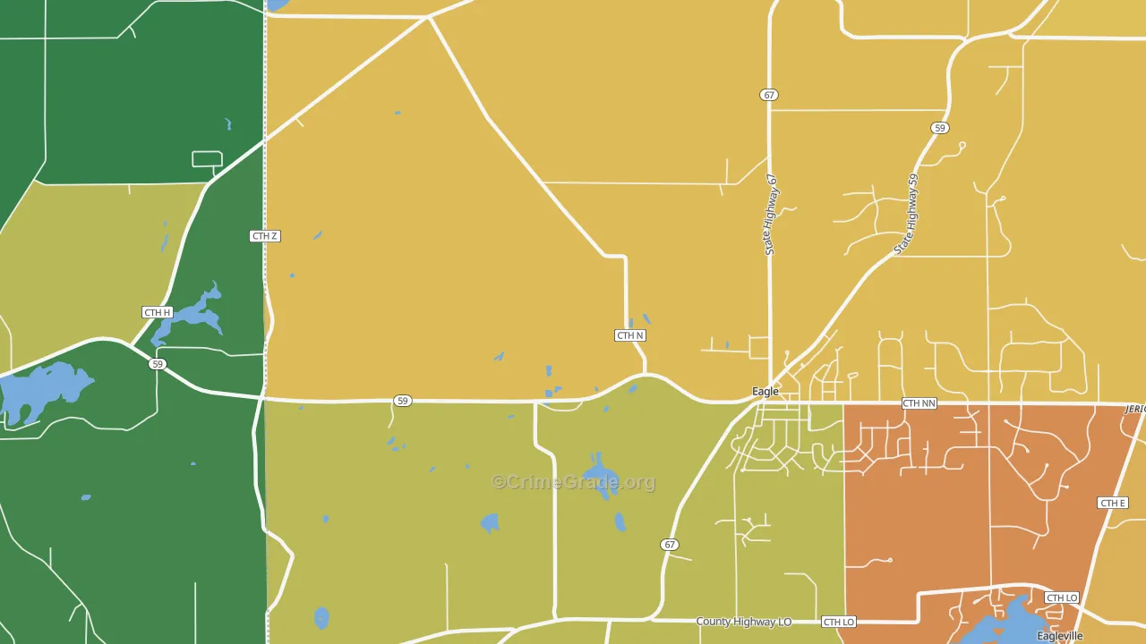Little Prairie, WI Map of Arson Rates