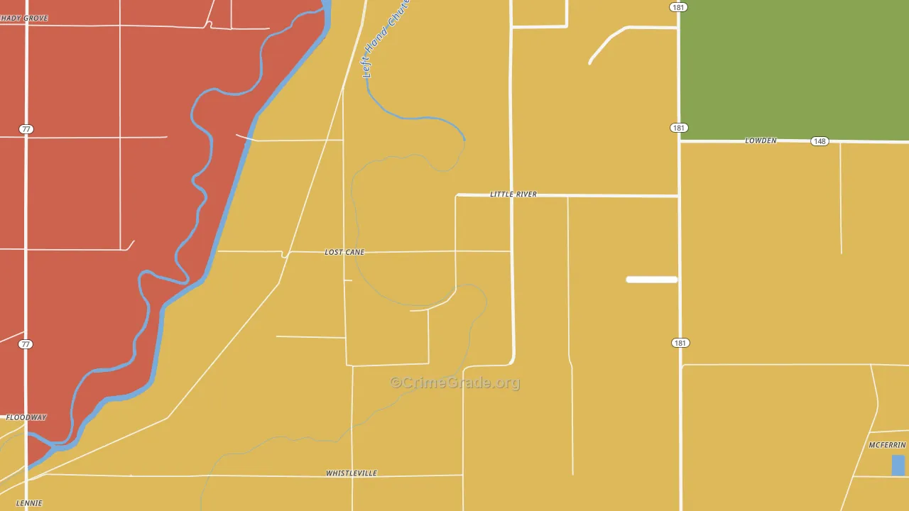 Little River, AR Map of Arson Rates