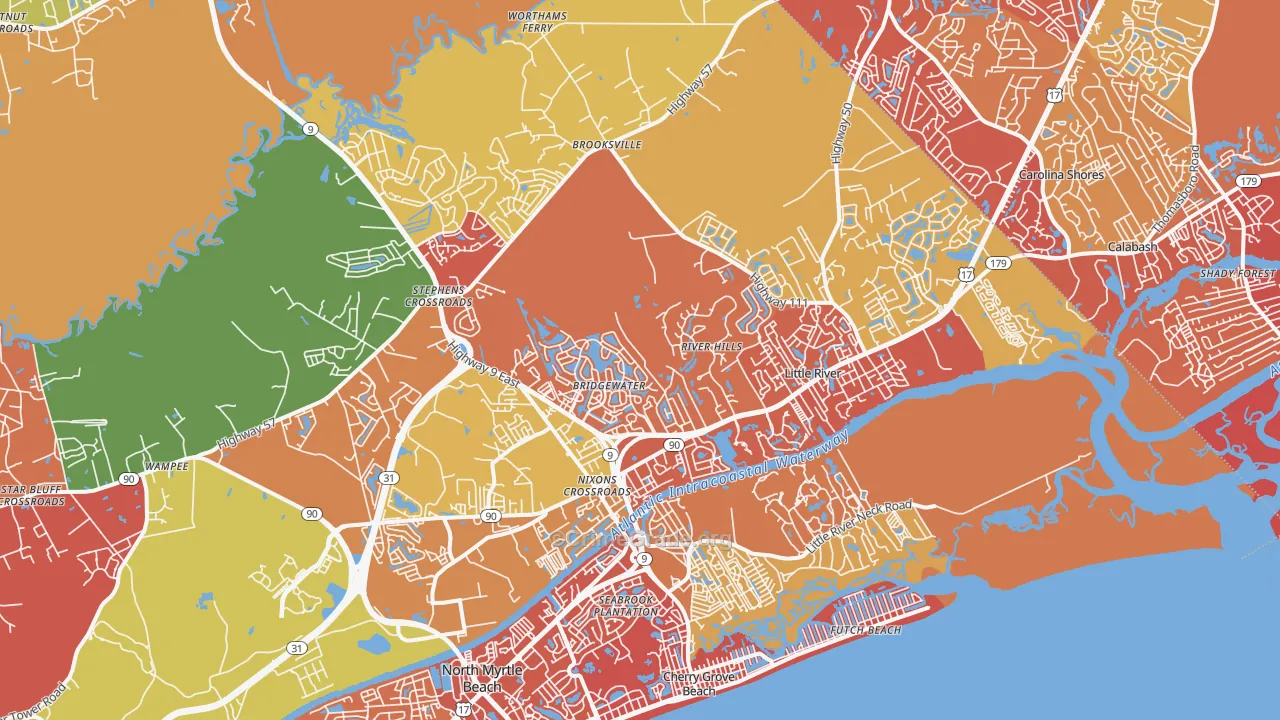 Little River, SC Map of Arson Rates