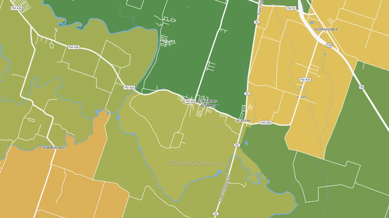 Little River, TX Map of Arson Rates