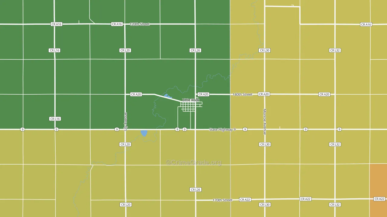 Little Rock, IA Map of Arson Rates