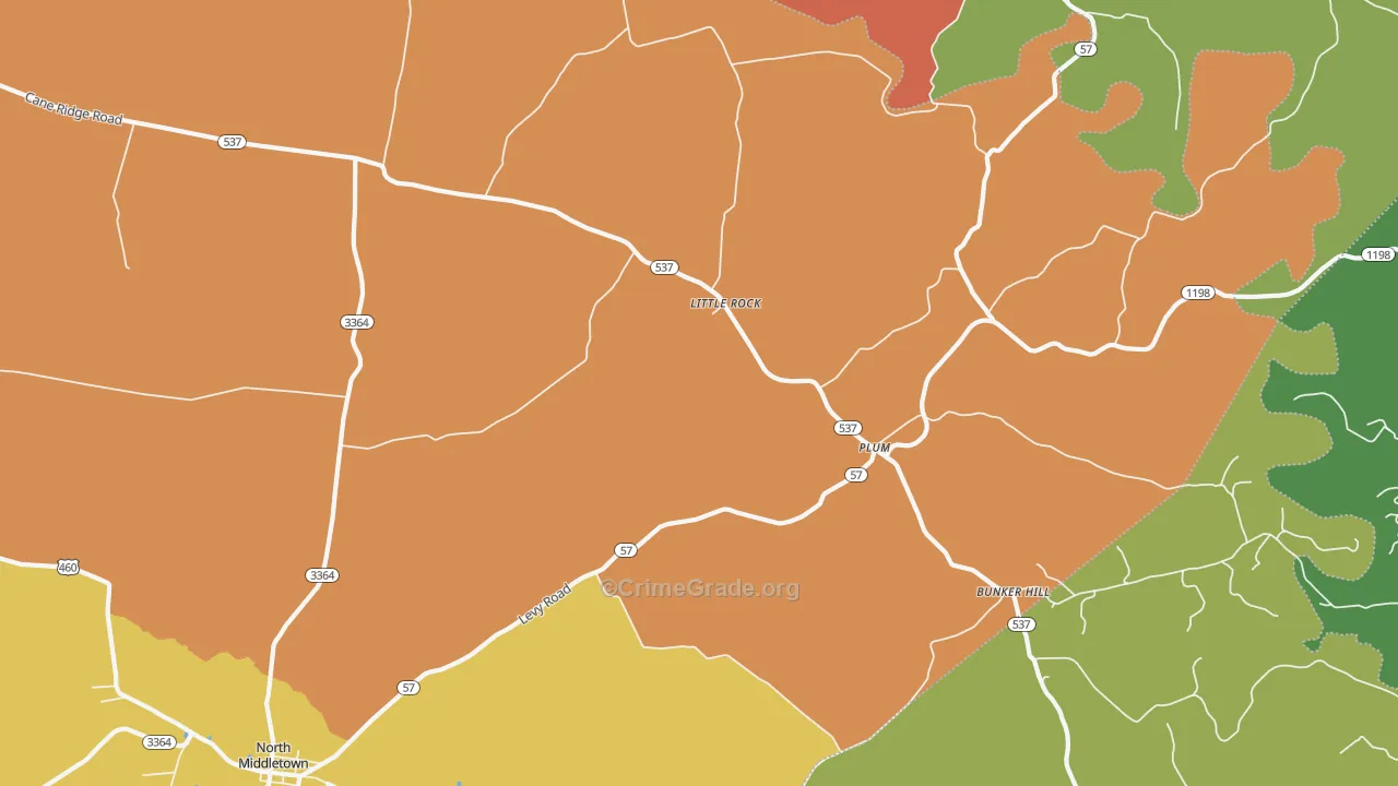 Little Rock, KY Map of Arson Rates