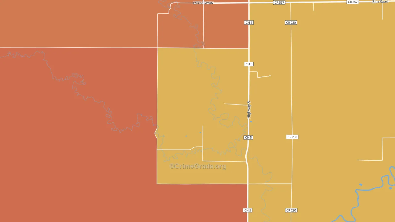 Little Swan, MN Map of Arson Rates