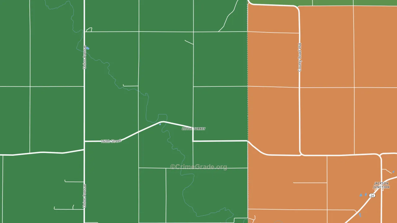 Little Turkey, IA Map of Arson Rates