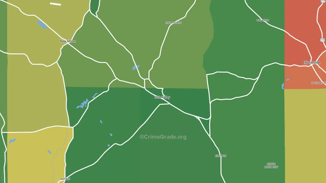 Little Valley, NY Map of Arson Rates