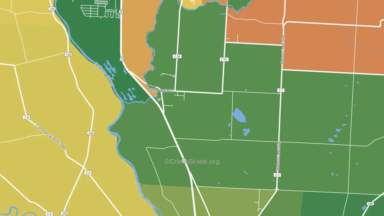 Little Walnut, OH Map of Arson Rates