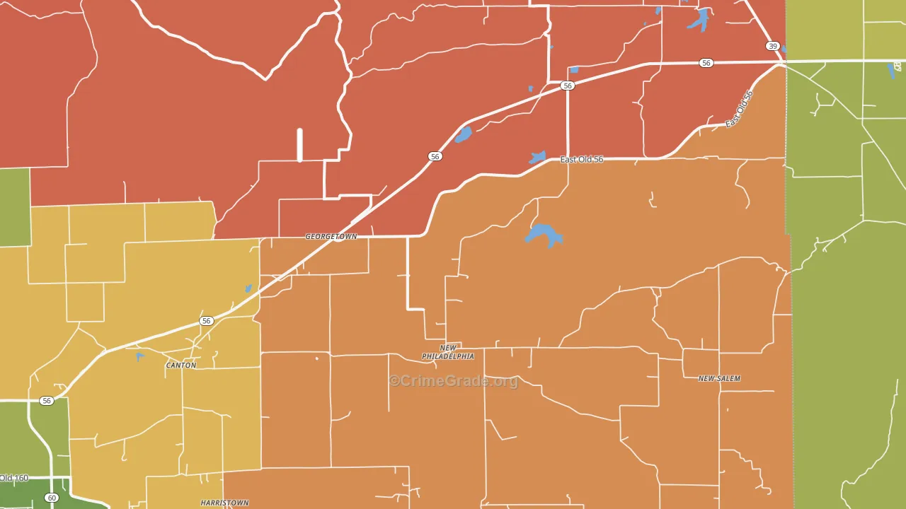 Little York, IN Map of Arson Rates