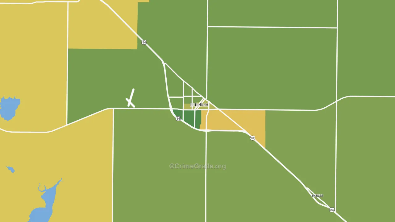 Littlefield, TX Map of Arson Rates
