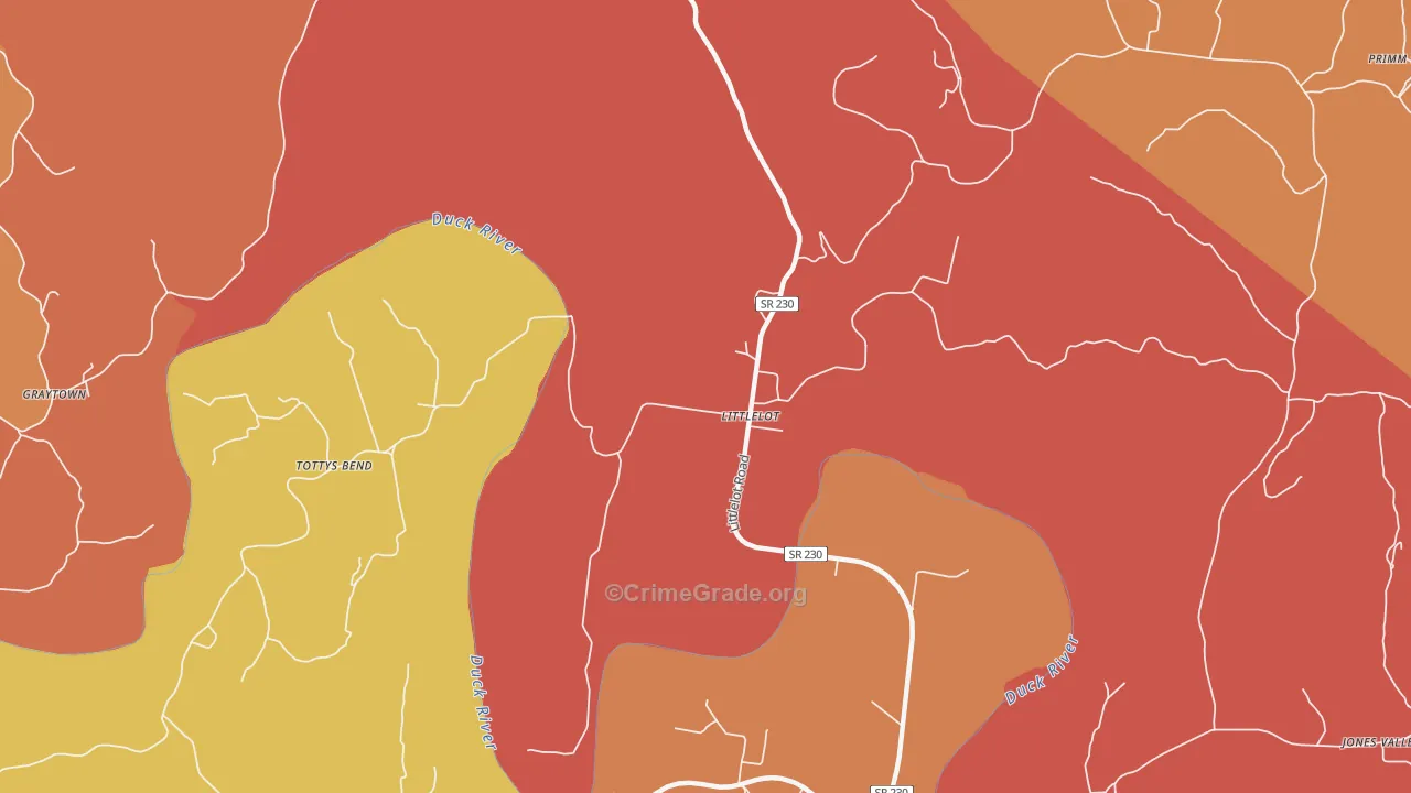 Littlelot, TN Map of Arson Rates