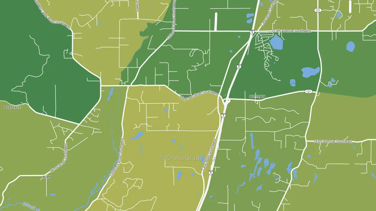 Littlerock, WA Map of Arson Rates