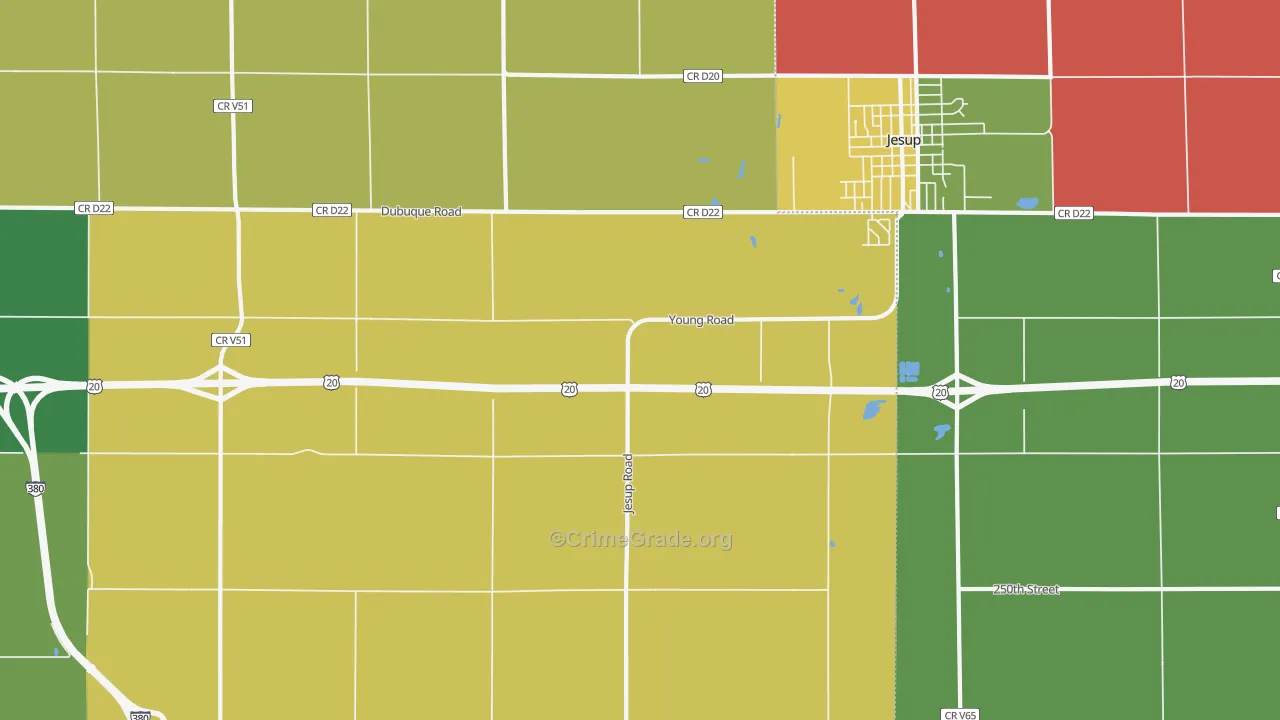 Littleton, IA Map of Arson Rates