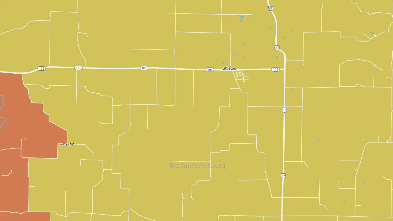 Littleton, IL Map of Arson Rates