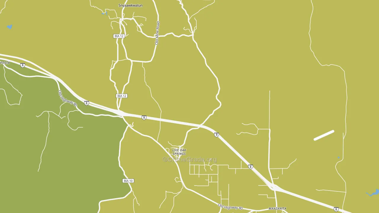 Live Oak Springs, CA Map of Arson Rates