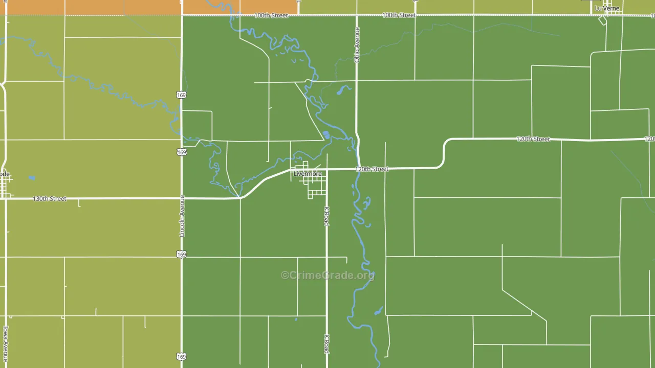 Livermore, IA Map of Arson Rates