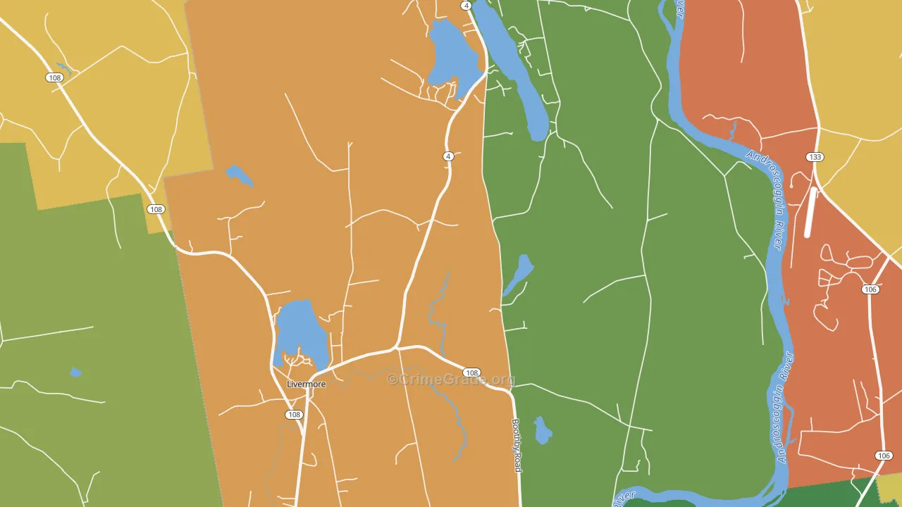 Livermore, ME Map of Arson Rates