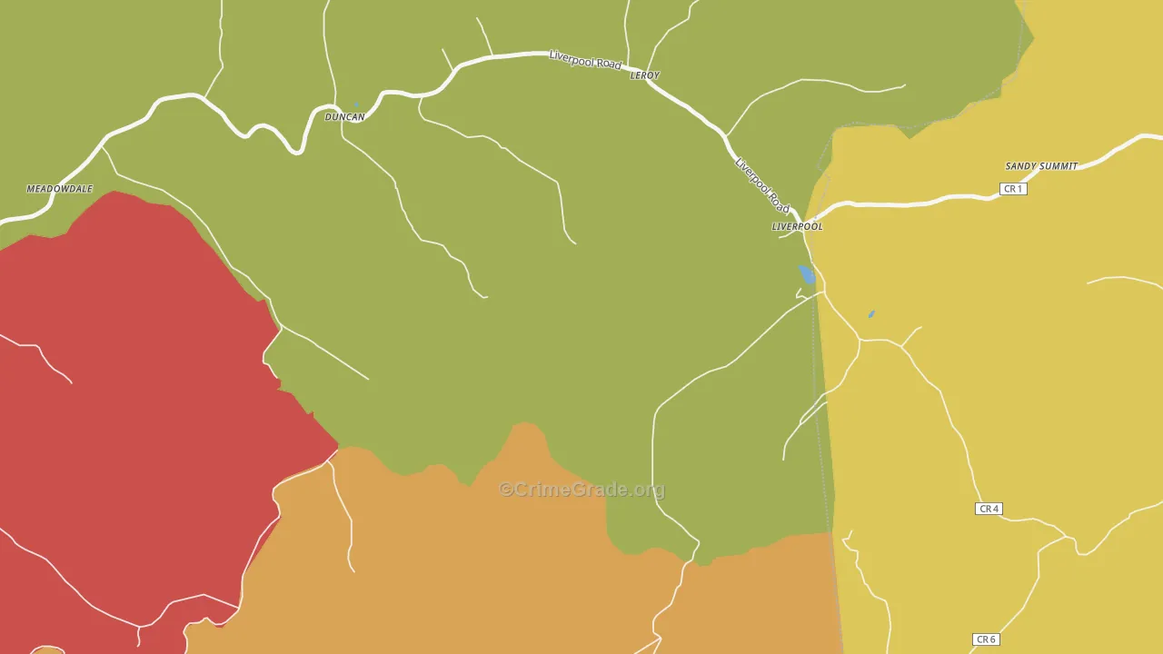 Liverpool, WV Map of Arson Rates