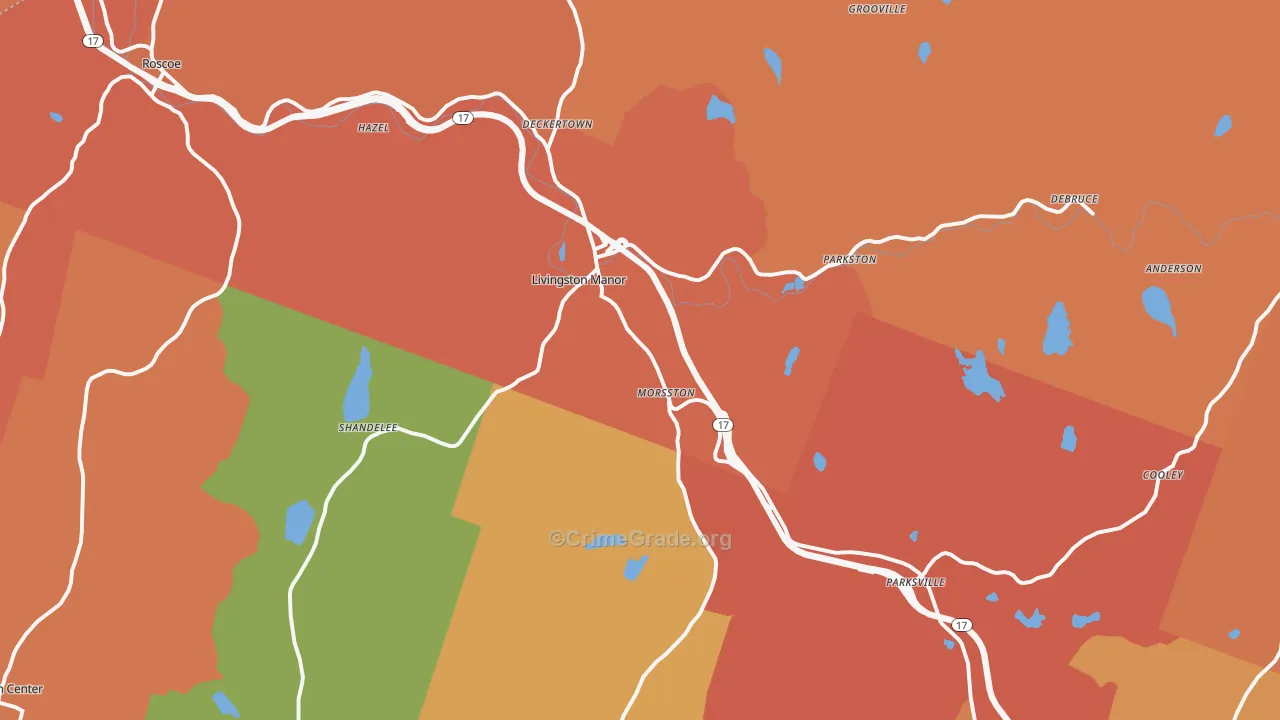 Livingston Manor, NY Map of Arson Rates