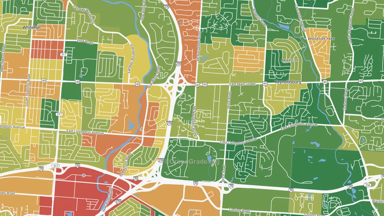 Livingston-McNaughten, Columbus, OH Map of Arson Rates